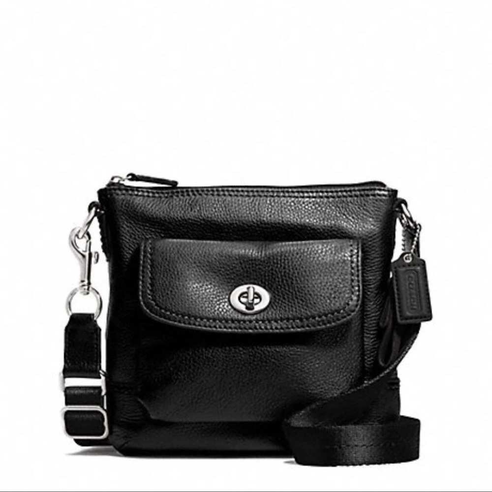 EUC Coach Black Park Leather Crossbody Bag F4917